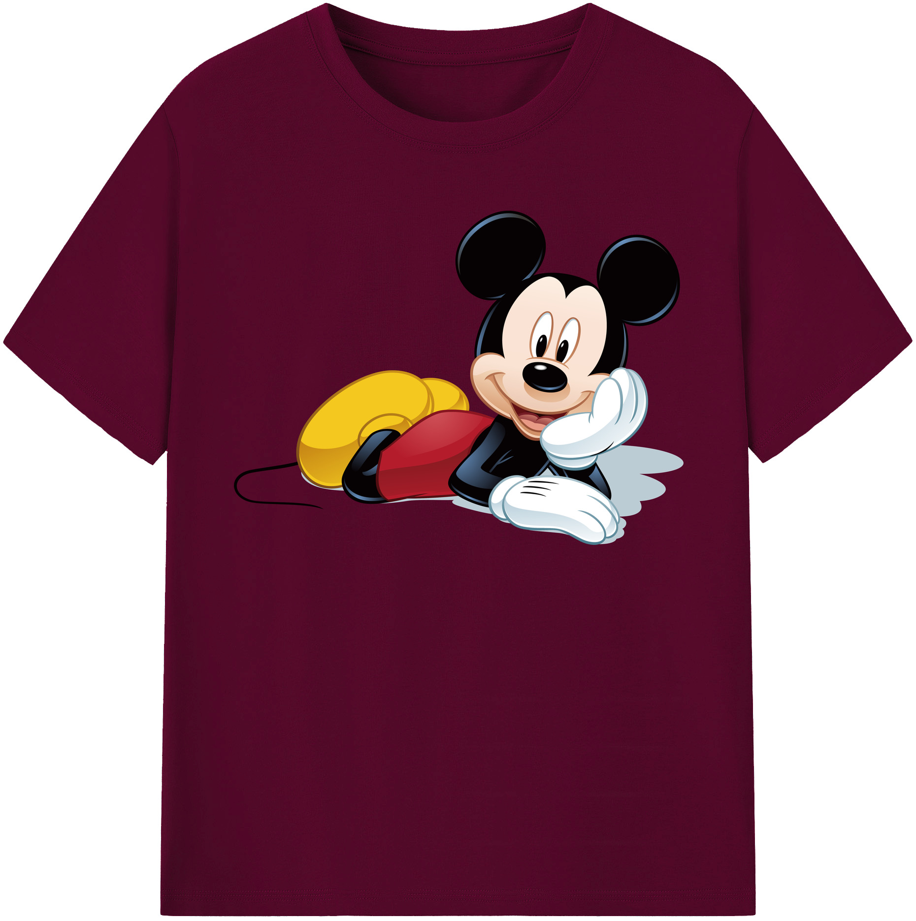 （画像用） ミッキーマウス Mickey Mouse レディースカジュアルプリントTシャツ（綿100％）